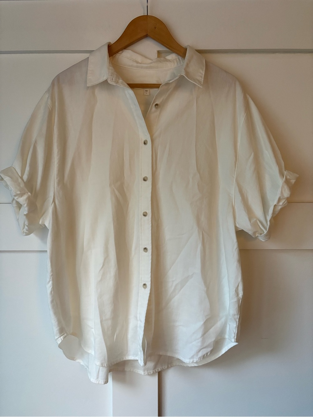 Denim Forum • White Cotton Button Down • Size Large